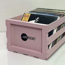 LP원목보관함 70장 레코드 수납 박스 인테리어 랙 턴테이블 수납장, 분홍색