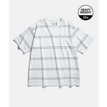 ESPIONAGE Double Pinstripe Tee Off White