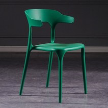 플라스틱 등받이 카우 체어 1인 의자 디자인 식탁 프라스틱 까페 카페 야외 인테리어 예쁜, 다크그린