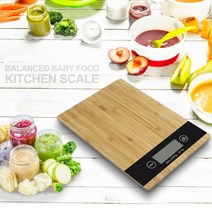 제이와이홀딩스 이유식 음식 계량 인테리어 대나무 전자 저울 1kg