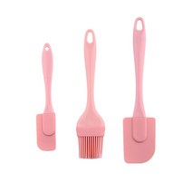 스패츌러 실리콘 아이싱 베이킹 주걱 3개/대 실리콘 주걱 숟가락 주방 베이킹 도구 DIY 빵 케이크 버터 믹, 한개옵션1, 01 분홍색