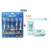 오랄비 어드밴티지 5웨이 후레쉬 클린 크로스액션 +2 손소독 물티슈 Oral B Adventage 5 Way Fresh Clean Cross action +2 sanitizing, 5입