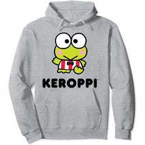 산리오 후드티 Keroppi 캐릭터 앞면과 뒷면 풀오버 후디 130458