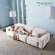 우아미가구 모노 엘루이 4인용 헤드레스트 소파 GM5031 착불, 아이보리