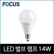 포커스 LED 14W S80 PC 전구 램프 주광 하얀빛 6500K, 단품, 단품