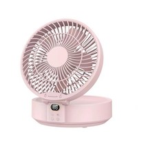 PYHO 리모컨발터치 신일선풍기 LED접이식 캠핑 무선 리모건 선풍기 벽걸이선풍기 탁상용 선풍기 무소음 휴대용, 핑크