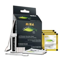 미나 MINA ibrow 헤나 애쉬 블론드 반영구 틴트 키트 전문 및 염색용 흰머리 커버 최대 6주 유지-레귤러 키트 (30가지 용도) 321877, Black