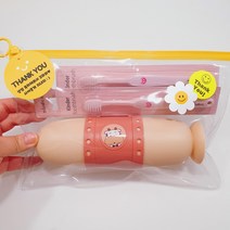 어린이집 생일 답례품 선물 구디백 유치원 칫솔통 칫솔세트 케이스 지퍼백, 핑크지퍼백(칫솔통+칫솔1+행택), 핑크토끼 1개