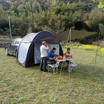 차량 도킹 텐트 SUV 카라반 드라이브 차크닉 차박 연장, 홀 포함 망사 블랙