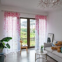 버드 나무 현대 tulle 커튼 거실 침실 새 인쇄 voile 얇은 커튼 창 tulle 커튼 커튼