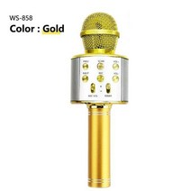 무선마이크 이동식 방송 유튜브 스마트 블루투스 마이크 무선 노래방 3in1 handheld karaoke mic for kids 크리스마스 선물 뮤지컬 무대 장난감 음악, 금색