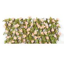 개인 정보 보호 화면 개폐식 울타리 인공 꽃과 나무 울타리 잎 정원 장식 차폐 확장 격자, 높이 40cm