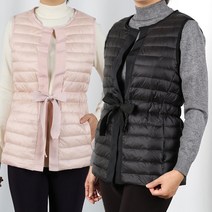 큰언니큰오빠 오리털조끼 경량패딩 베스트 리본조끼 엄마옷 덕다운 숏조끼