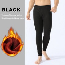 폴리에스테르무릎보호대 바디 긴 레깅스 필링 바지 남성용 따뜻한 양모 허리 코튼 무릎 보호대, 01 Black_01 L