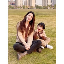 모녀 봄 가을 니트 카디건 엄마랑 아들 딸 커플 시밀러룩