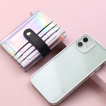 리사 홀로그램 콤비 배색 슬림 똑딱이 단추 명함 지폐 카드지갑 빈티지 캐주얼 여자 대학생 직장인 간편 가벼운 2단 미니 반지갑