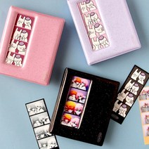 인생네컷 앨범 포토북 4 x 6 사진첩 포켓 세로 꾸미기 핑크 연보라 블랙 컬러, 1.인생네컷 앨범 트윙클 핑크