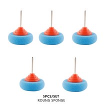 SPTA 미니 연마 스폰지 자동차 허브 용 2 인치 버핑 휠 스틸 림 버니싱 팩 폼, [02] 5 Sets, [06] 5 Blue RoundSponge