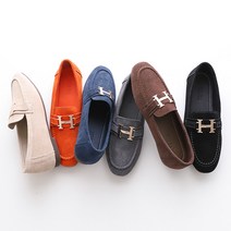 르본디 천연가죽 스웨이드 H금장 겨울로퍼 6color