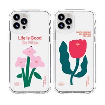 플라잉 갤럭시S22울트라 (S908) 데이지 백합 라일락 플라워 투명 디자인 젤하드 케이스