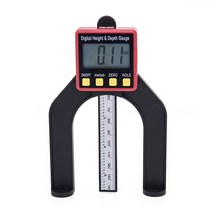 하이트게이지 높이 측정 디지털 깊이 캘리퍼스 LCD 높이 게이지 0-80mm 마그네틱 피트 라우터 테이블 목, [01] 빨간