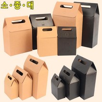 브라운/블랙 미니 사각 손잡이 선물백 쇼핑백제작 종이봉투, 대 - 블랙