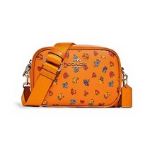COACH 여자 여성 코치 카메라 미니 크로스백 가방 숄더 휴대폰 핸드폰 백, Im/Lt Orange Multi