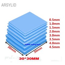 써멀패드 그래픽카드 고품질 30*30mm 다양한 두께 열전도율 3.6W GPU CPU 방열판 냉각 전도성 실리콘 패드 열 패드 다양한, 05 thickness 3.5mm