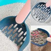고양이 접착식 모래삽 받침대 세트(핑크) 반려동물상품 고양이필수품 고양이똥삽