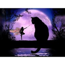 DIY 피포페인팅 달빛 요정 나비요정 인물화 색칠하기 여신 미녀 성인 쉬는 시간 즐기는 스트레스 해소 유화그리기 집콕취미 선물용 액자프레임포함 40*50CM, 달의요정그리기P번