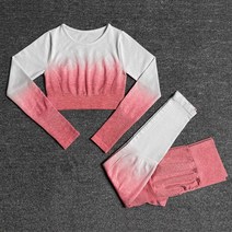 다이빙 스쿠버 슈트23PCS 원활한 여성 요가 세트 운동 운동복 체육관 의류 피트니스, M, 협력사, 셔츠팬츠 핑크