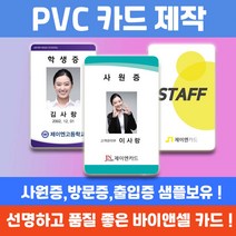 PVC 학생증 사원증 교직원증 신분증 자격증 출입증 방문증 카드인쇄제작, 양면100~199개, 없음