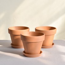 필플랜트 이태리토분 기본형 황토+화분받침 3개세트