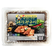 수제 숯불 양념 돼지왕구이 (무료배송 1.4kg 4대) 뼈 없는 돼지고기 캠핑고기 무뼈 업소용, 1통