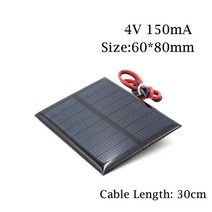 43.5 3 2 1 V dc 태양 전지판 100mA 배터리 휴폰 충전기 연결 와이어 포함, 05 4V 150mA
