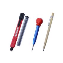 솔리드 카펜터 연필 세트 딥 홀 포지셔닝 커팅 룰러 센터 펀치 펜 나이프 리필 유리 타일 금속 목재 마킹 도구, Set H