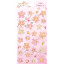 [쁘띠팬시] PINK BLOSSOM / Pom Cherry Blossom 스몰사이즈 벚꽃스티커, DA5427 PomPom Cherry Blossom