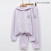 코인코즈 스마일 로고 후드 밴딩 조거 팬츠 셋업 (IY2WOB040)