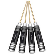 4 PCS 1.5 / 2.0 / 2.5 / 3.0 mm 16x 드라이버 세트 티타늄 육각 렌치 도구 세트 다축 FPV RC 도구, 하나, 검정