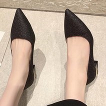 묘먀미 글램 펄 반짝이 여성 플랫슈즈 3cm