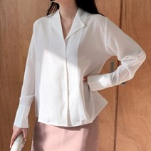 블랑샵 여자 베이직 카라 커프스 긴팔 블라우스
