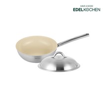에델코첸 통3중 ALL NEW 이지프리즘 웍팬+뚜껑 24cm (소이밀크 세라믹_엠보), 단일옵션