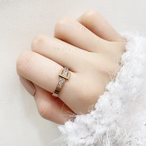 노이드비 써지컬스틸 크리스탈 벨트포인트 러브반지