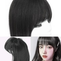 앞머리 정수리가발(35CM) (내추럴블랙) 아줌마가발 여성용가발 헤어가발