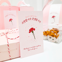 박시스트 카네이션 사각형 카드 7x12cm, 100개