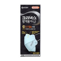 유한킴벌리 크리넥스 베이직 4단접이식 방역용 KF94마스크 대형 30매 50매 100매 개별포장 (하늘색), KF94마스크 50매