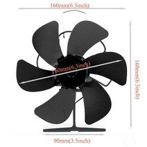 미니스토브 열로 작동하고 효율적으로 열을 분배하는 미니 6 엽 가정용 저소음 벽난로 팬 장작 난로용 송풍, 14 115
