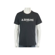 a.testoni 화이트레터링 반팔티 블랙 (남성 100)