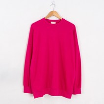 NOB 핫핑크 리즌 빅사이즈 남자 오버핏 맨투맨 티셔츠