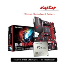 AMD RYZEN 5 1500X R5 원래 사용 된 CPU + 기가 바이트 GA B450M 게임 마더 보드 정장 소켓 AM4 쿨러없이, CHINA